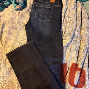 Source Unknown Dark Blue Straight Leg Women's Jeans